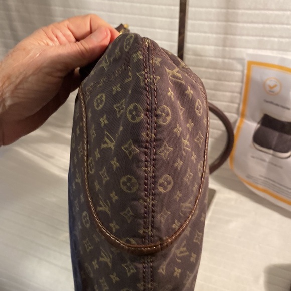 Louis Vuitton Besace Angele Mini Lin Ebene W/COA and Crossbody Strap 2 way - Picture 6 of 16